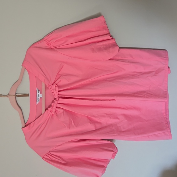Elizabeth and James Pink Puff Sleeve Blouse Top Medium - Picture 1 of 3
